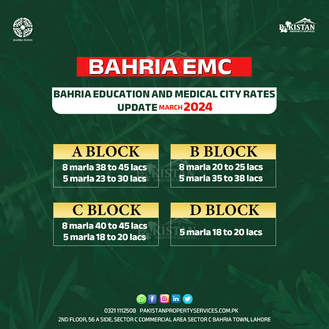 bahria orchard rates